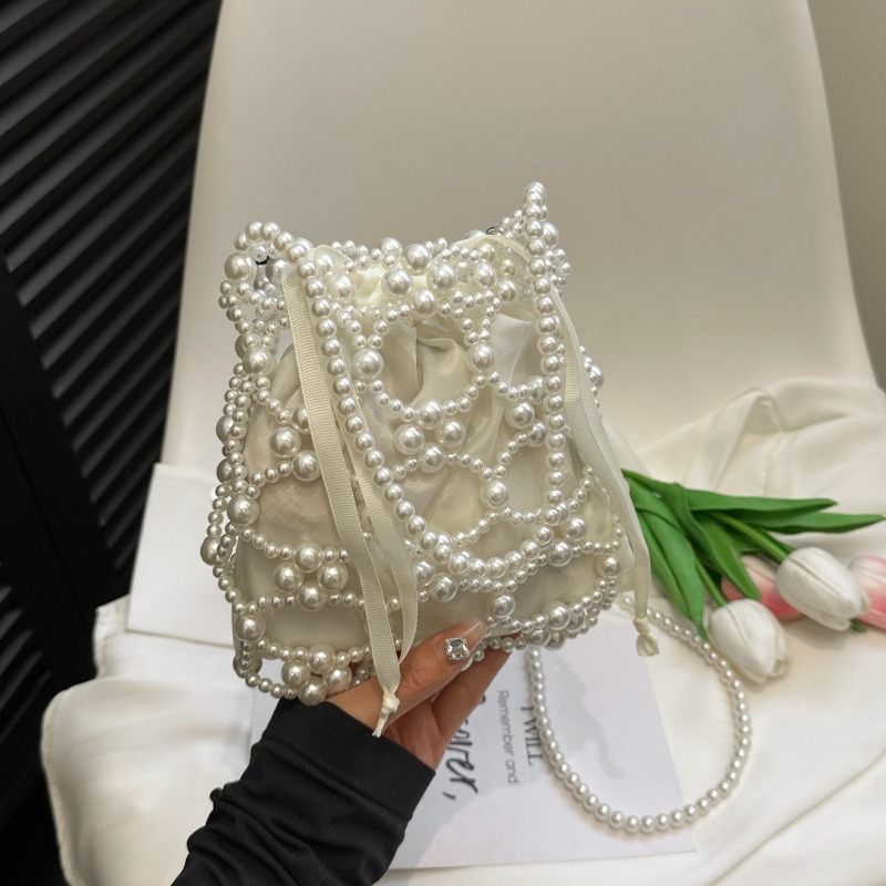 Luxury Bags On Sales - Branco beading balde ombro e crossbody