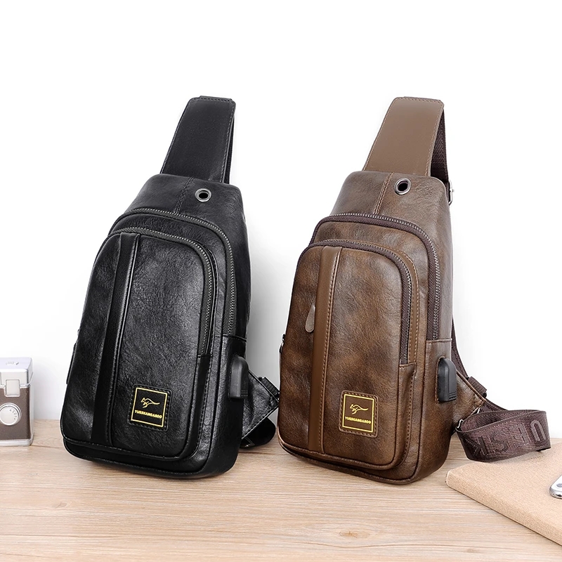 Bolsa de peito de couro cangur - Luxury Bags For Men Brands avaliação e preço